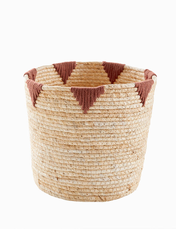 Panier bicolore rond ma&iuml;s - lot de 2  (naturel)