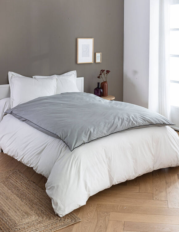Édredon naturel duvet et plumettes qualité prestige (gris)