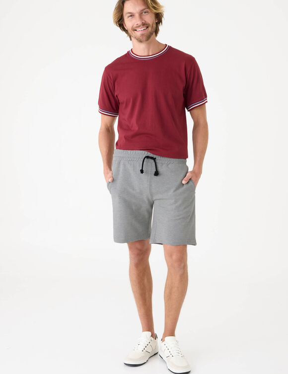 Bermuda van katoenpiqu&eacute; (chin&eacute; lichtgrijs)