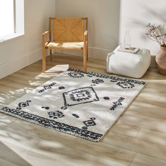 Tapis style berbère (écru / noir)