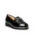 Slip-ons met sleehak, franjes en kwastjes - luipaard/bruin (zwart)
