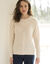 Trui met ronde hals in fantasietricot (ecru)