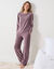 Pyjama pantalon en velours côtelé, coupe large manches longues (taupe)