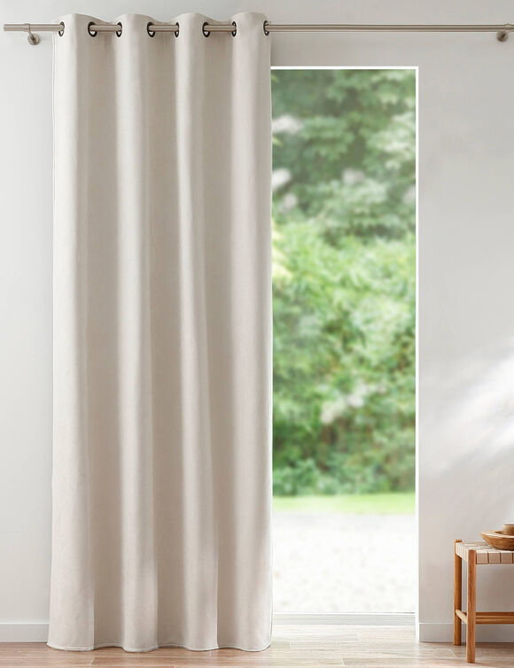 Rideau occultant et isolant finition oeillets (blanc cass&eacute;)