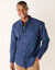 Chemise boutonn&eacute;e unie Oxford manches longues (bleu ardoise)