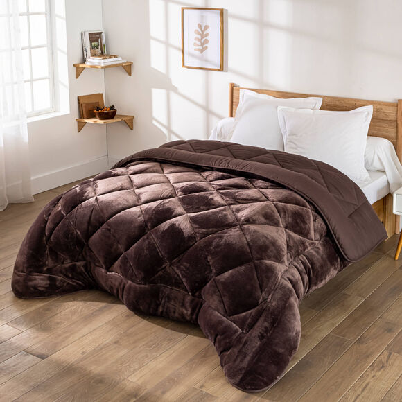 Dubbelzijdig synthetisch dekbed, 350 g/m&sup2; (chocolade)