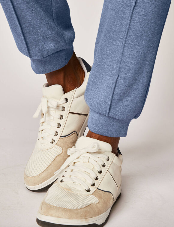 Pantalon loisirs molleton, bas resserr&eacute;s (bleu jean)