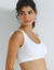 Brassière coton stretch et tulle plumetis Kalaoa - sans armatures (blanc)