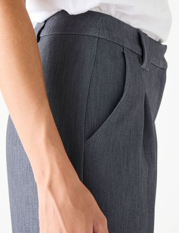 Pantalon large, fluide (gris chiné)