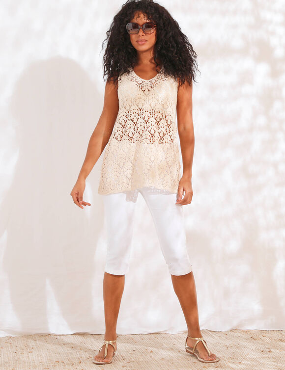Tunique sans manches, macramé (ficelle)