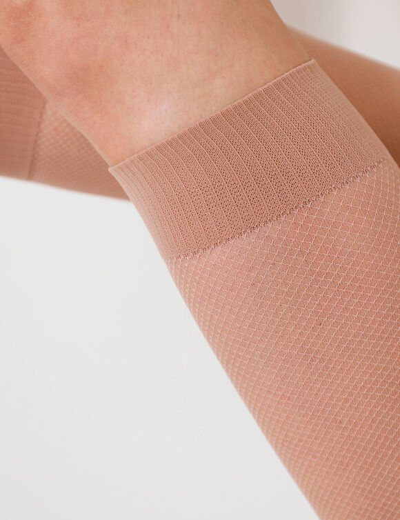 Sokken met het effect van nettricot - set van 2 paar (beige)