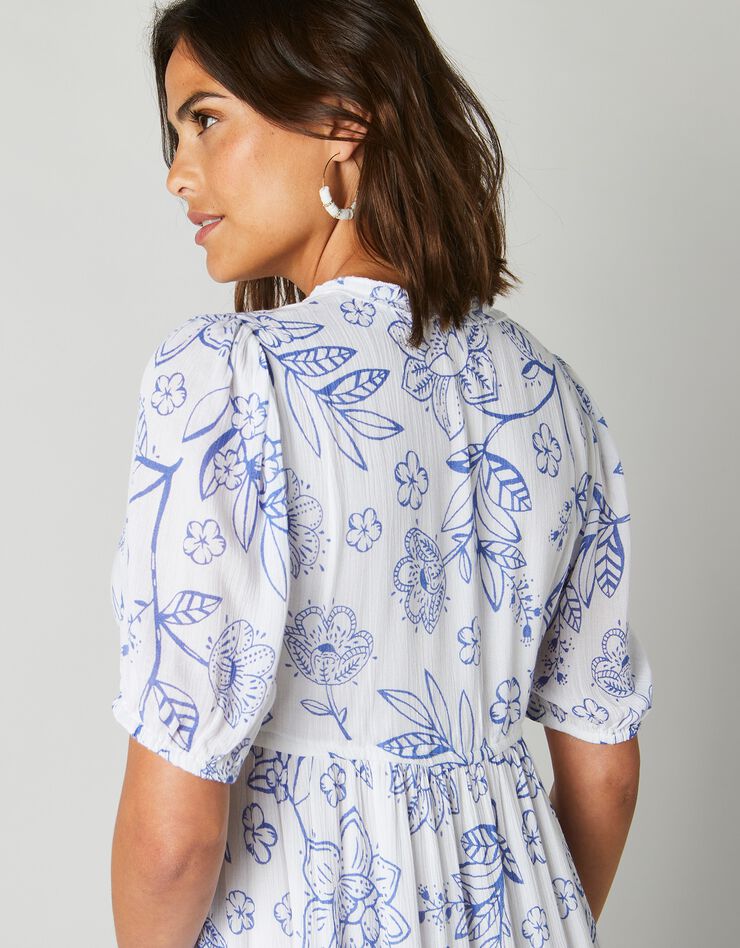 Blouse volantée - Bleu/rayé - FEMME | H&M FR