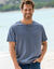 T-shirt Henley confort manches courtes - coton biologique (bleu jean)