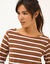 Marineshirt met lange mouwen, biologisch katoen(**) (karamel / wit)