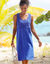 Jurk met macramé frontje (blauw)