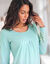 Chemise de nuit imprim&eacute;e fleurie manches longues (aqua)