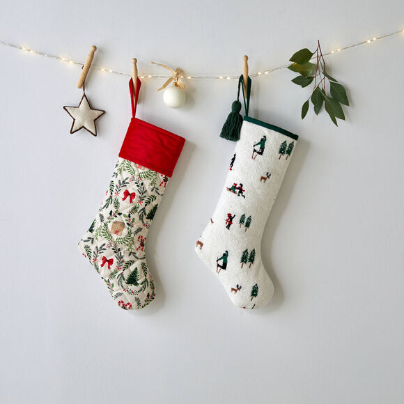 Chaussette de No&euml;l d&eacute;corative (vert)