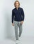 Sweat molleton col camionneur zipp&eacute; (marine)