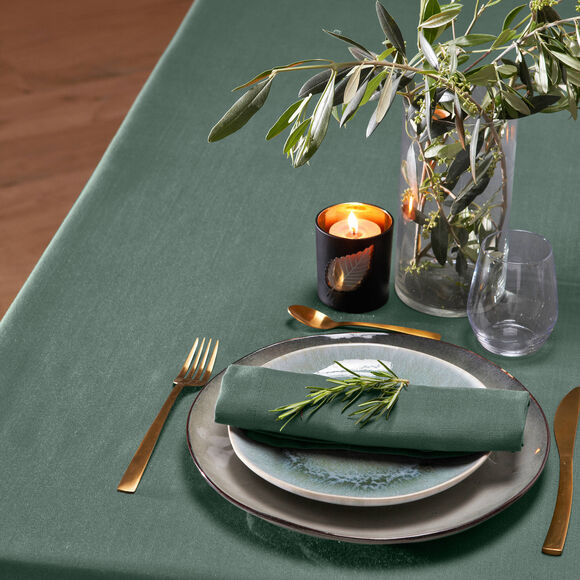 Tafellaken met linnenaspect (kaki)