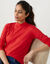 T-shirt met hoge kraag en lange mouwen (rood)