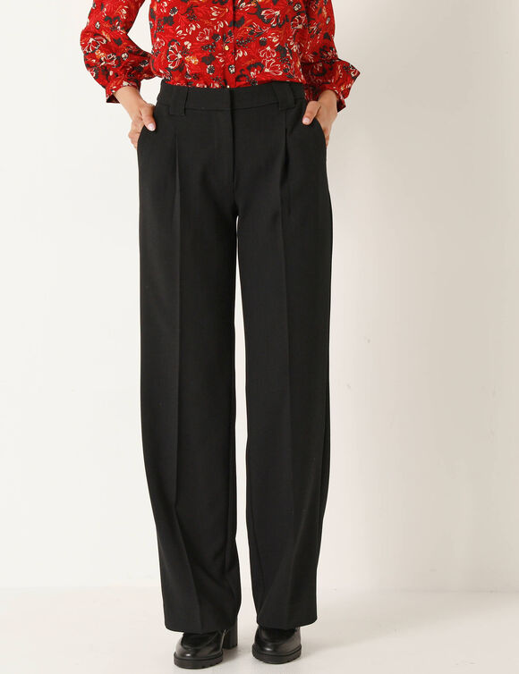 Pantalon large, fluide (noir)