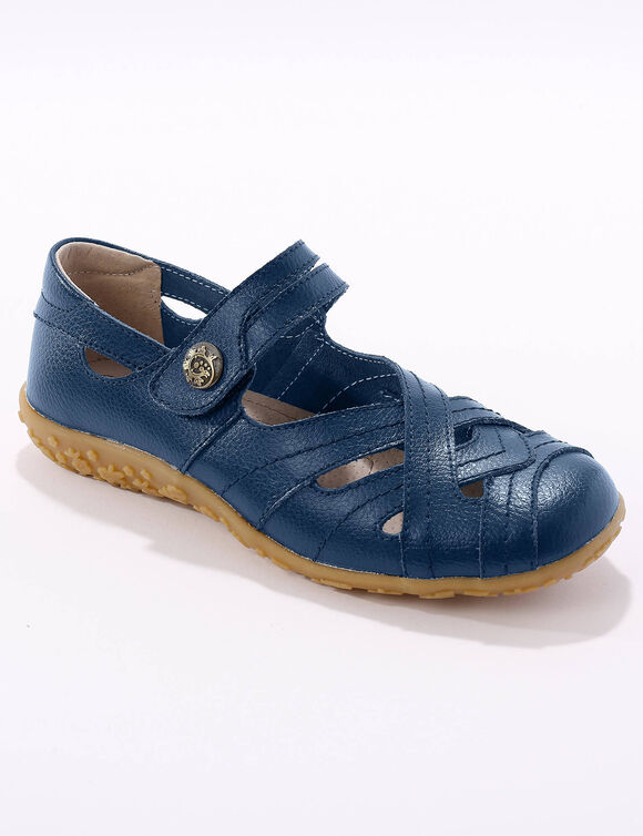 Comfortschoenen in ultrasoepel leer - marine (marine)