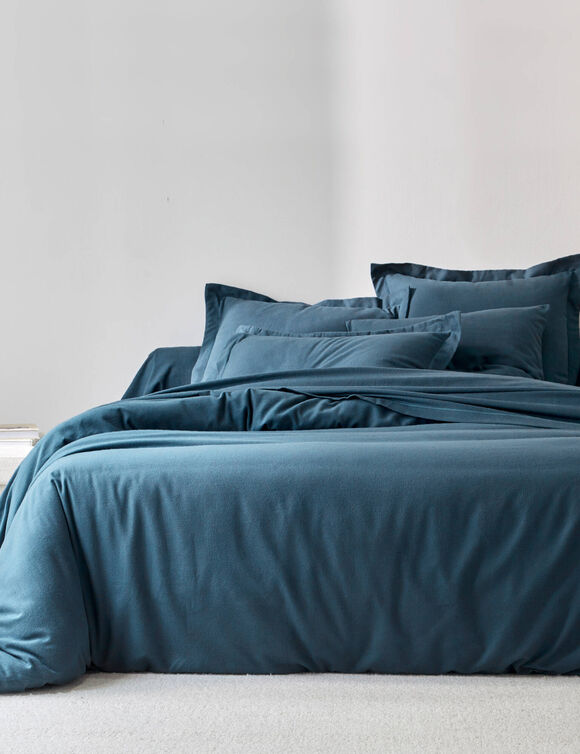 Linge de lit uni - flanelle 160 g/m&sup2; (bleu p&eacute;trole)