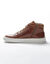Leren sneakers met hoge schacht, met veters en rits (bruin)