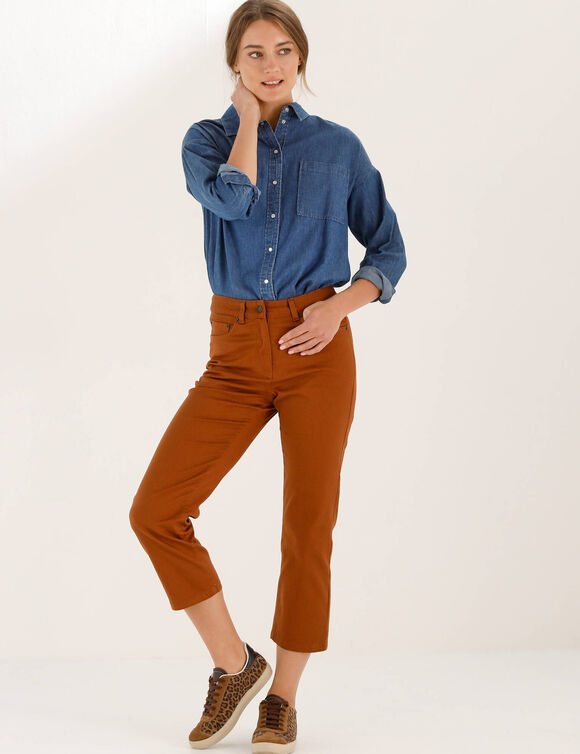 Pantacourt droit uni  (caramel)