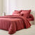 Linge de lit uni percale (bois de rose)