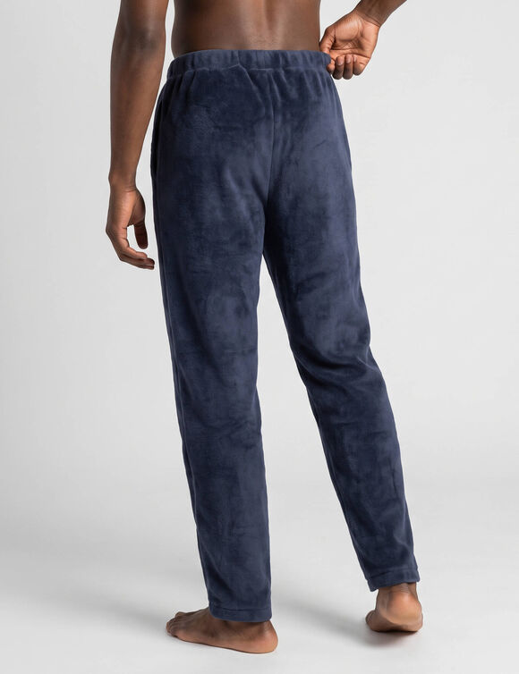Huisbroek, elastische tailleband, fleece met pluche-achtig gevoel (marine)