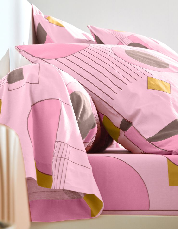 Bedrukt bedlinnen Lorenzo - katoen, roze Bedrukt bedlinnen Lorenzo - katoen, roze, hi-res image number 5