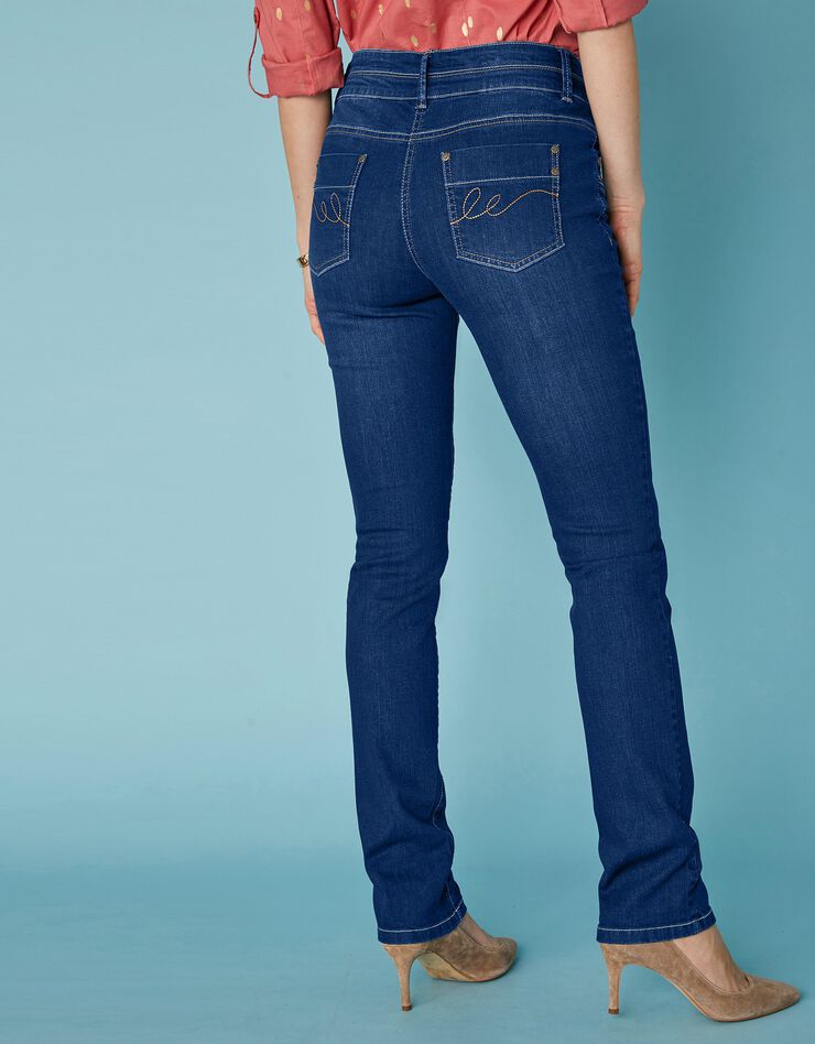Jean coupe droite délavé stretch (dark blue)