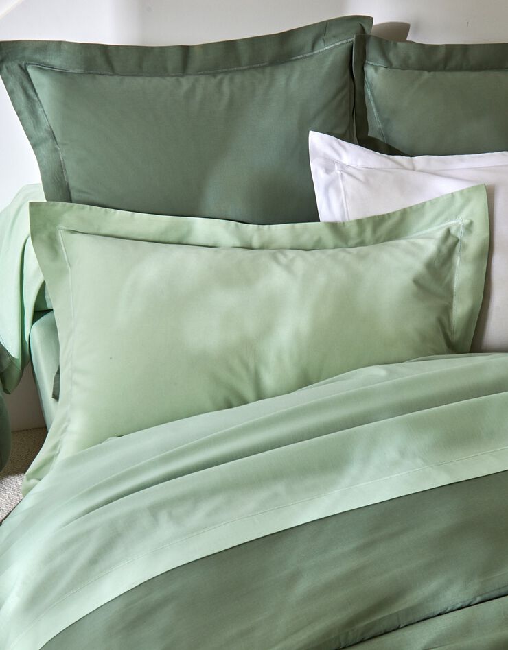 Linge de lit uni polyester-coton Colombine (eucalyptus)