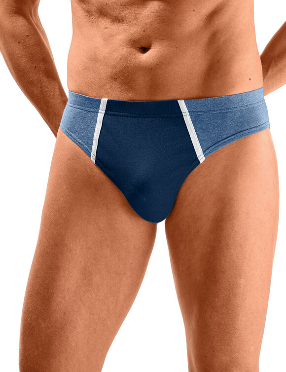 Slip fermé taille basse - lot de 8 assortis (marine / bleu)
