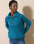 Pull col camionneur, maille anglaise toucher doux (bleu prusse)