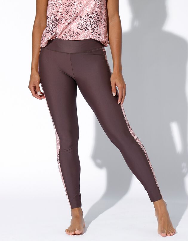 Sportlegging met zijstrepen (grijstaupe)