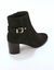 Comfortabele hoge leren boots met sleehak (zwart)