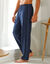 Pantalon pyjama uni coton piping contrast&eacute; (marine)