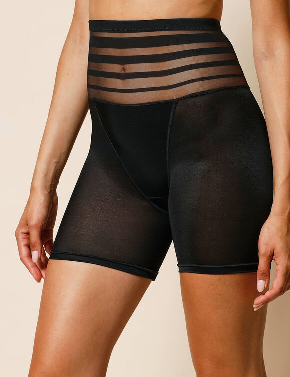 Panty maille et tulle sculptants - maintien intense (noir)