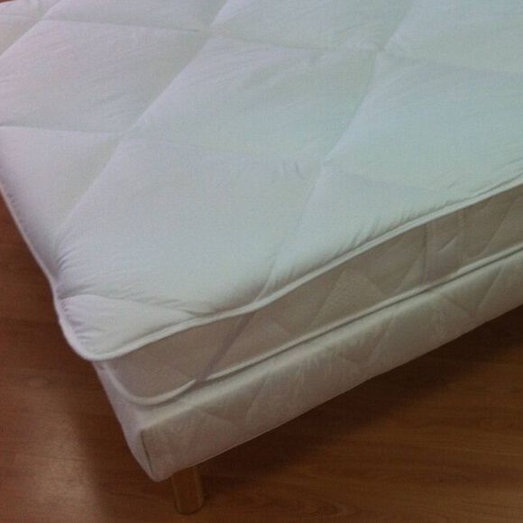 Topdekmatras Luxe Royal, tijk in katoensatijn (wit)