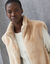 Veste sans manches zipp&eacute;e, mati&egrave;re duveteuse (beige)