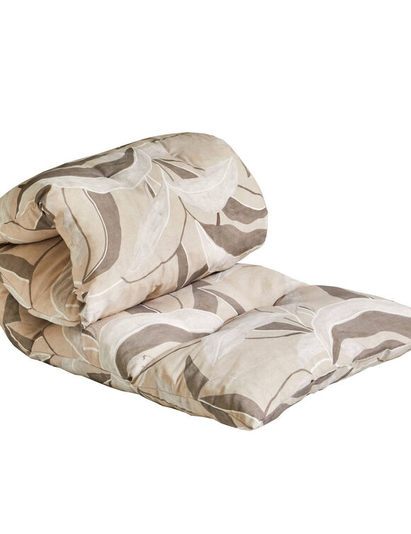 Long coussin de sol imprimé feuillage (sable)