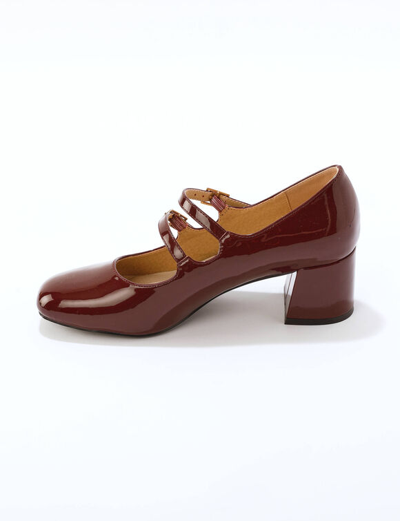 Babies vernies à talon (bordeaux)