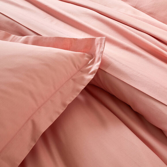 Linge de lit uni coton (rose)