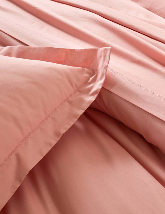 Effen bedlinnen in katoen (roze)