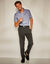 Pantalon ville ceinture ajustable par boucles - polyester  (noir)