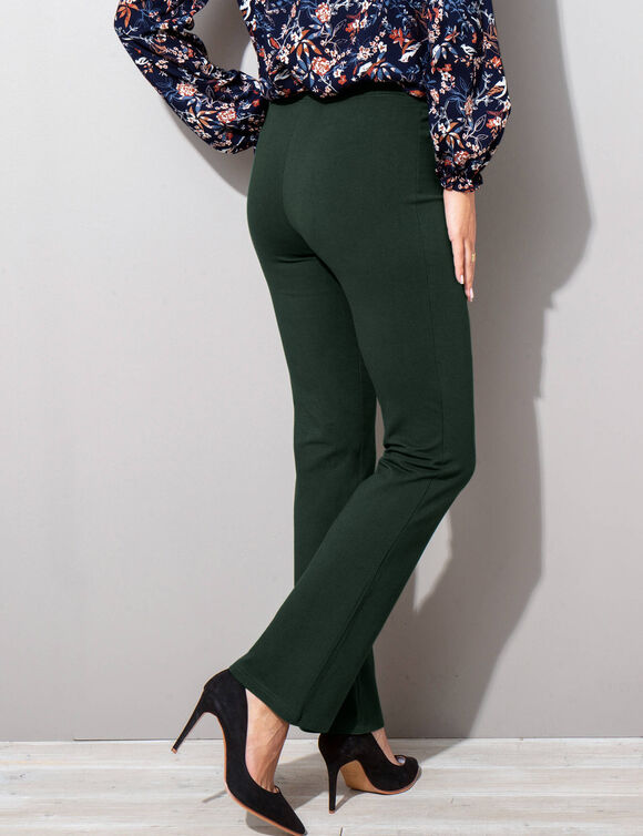 Legging bootcut uni, taille élastiquée (vert sapin)