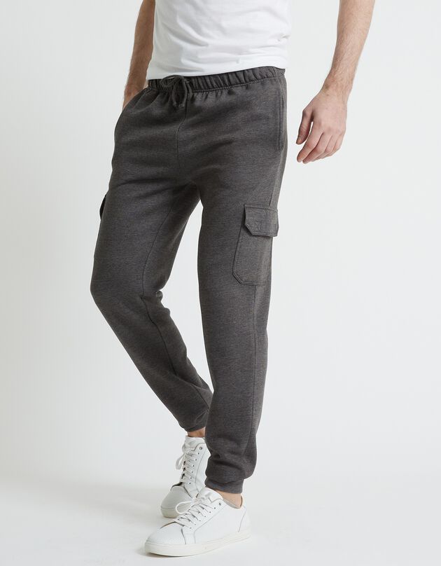 Pantalon molleton cargo (anthracite chiné)