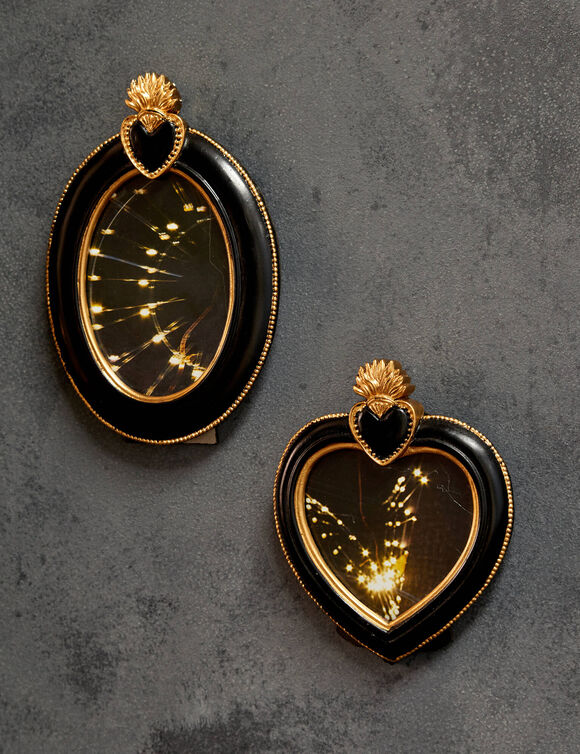 Cadre-photo ex-voto forme cœur, polyrésine (doré)